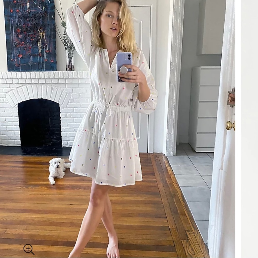 Lou & Grey Rainbow Clip long Sleeve Shirtdress Size XS